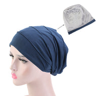 Aliexpress Hot Sale Double-Layer Satin-Lined Chemotherapy Cap Ladies Pullover Cap Night Cap Cotton Confinement Cap