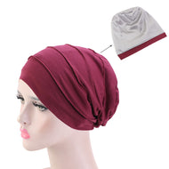 Aliexpress Hot Sale Double-Layer Satin-Lined Chemotherapy Cap Ladies Pullover Cap Night Cap Cotton Confinement Cap