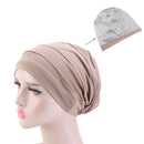 Aliexpress Hot Sale Double-Layer Satin-Lined Chemotherapy Cap Ladies Pullover Cap Night Cap Cotton Confinement Cap