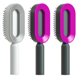 Self Cleaning Hair Brush For Women One-key Cleaning Hair Loss Airbag Massage Scalp Comb Anti-Static Hairbrush