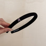 Korean Style High Skull Top Satin Blue Headband