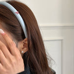 Korean Style High Skull Top Satin Blue Headband